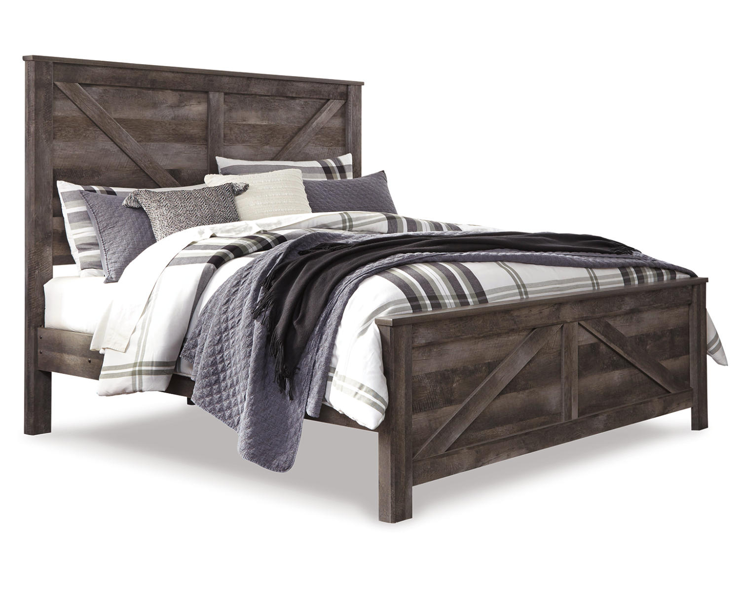 Wynnlow King Crossbuck Panel Bed, Dresser, Mirror and Nightstand