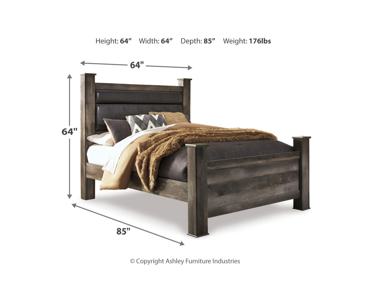 Wynnlow Queen Poster Bed, Chest and 2 Nightstands