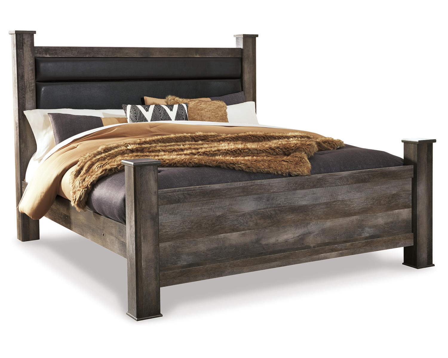 Wynnlow King Poster Bed, Dresser, Mirror and 2 Nightstands