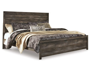 Cama King con paneles Wynnlow y dos mesitas de noche