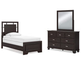 Covetown Twin Panel Bed, Dresser and Mirror