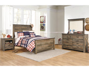 Trinell Full Panel Bed, Dresser, Mirror and Nightstand