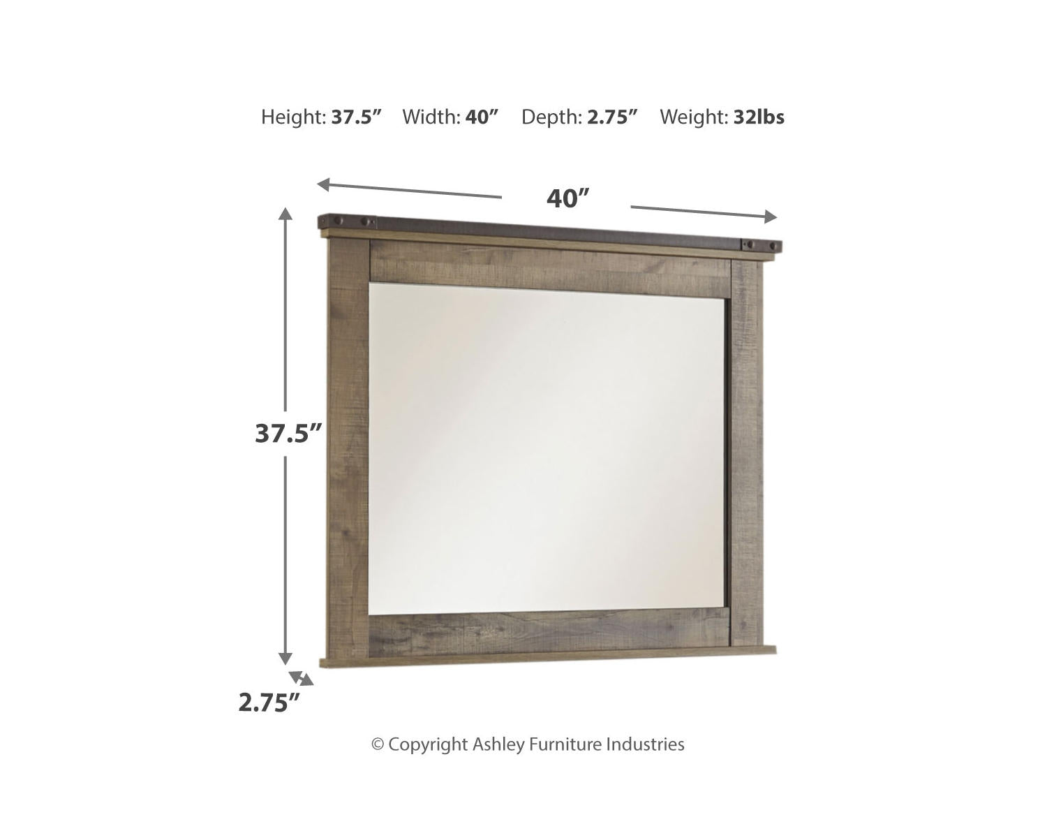 Trinell Full Panel Bed, Dresser, Mirror and Nightstand