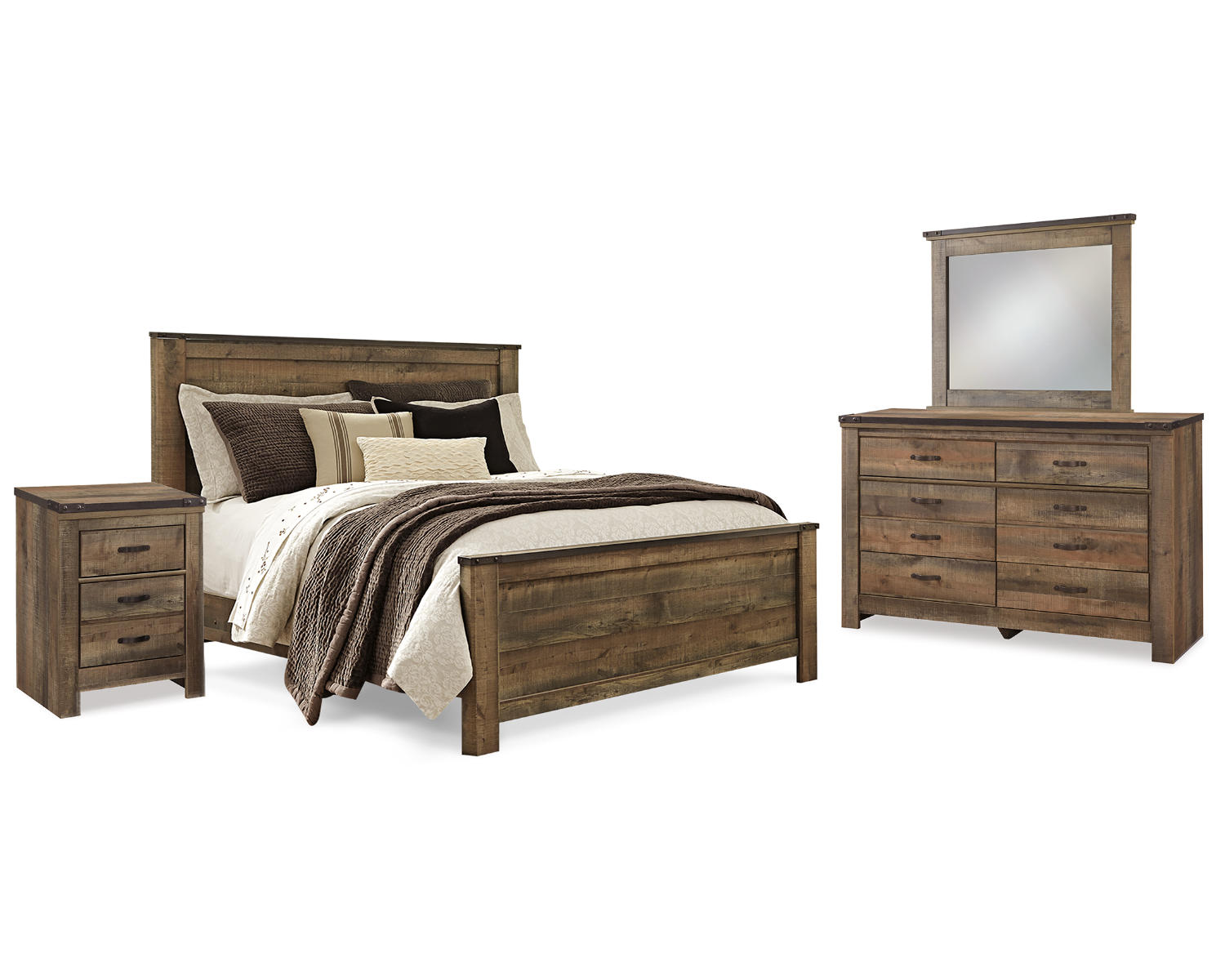 Trinell Queen Panel Bed, Dresser, Mirror and Nightstand