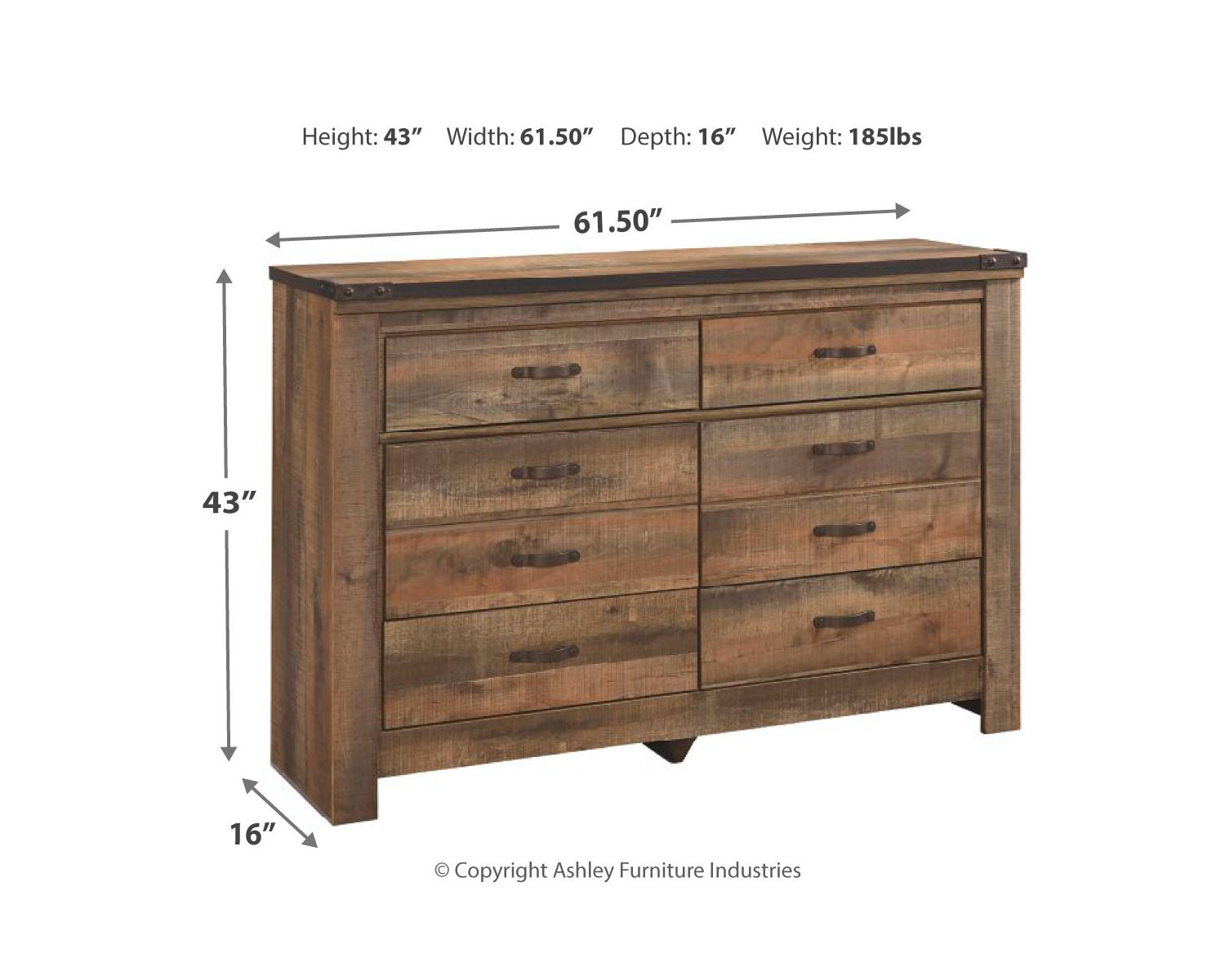 Trinell Full Panel Bed, Dresser, Mirror and Nightstand