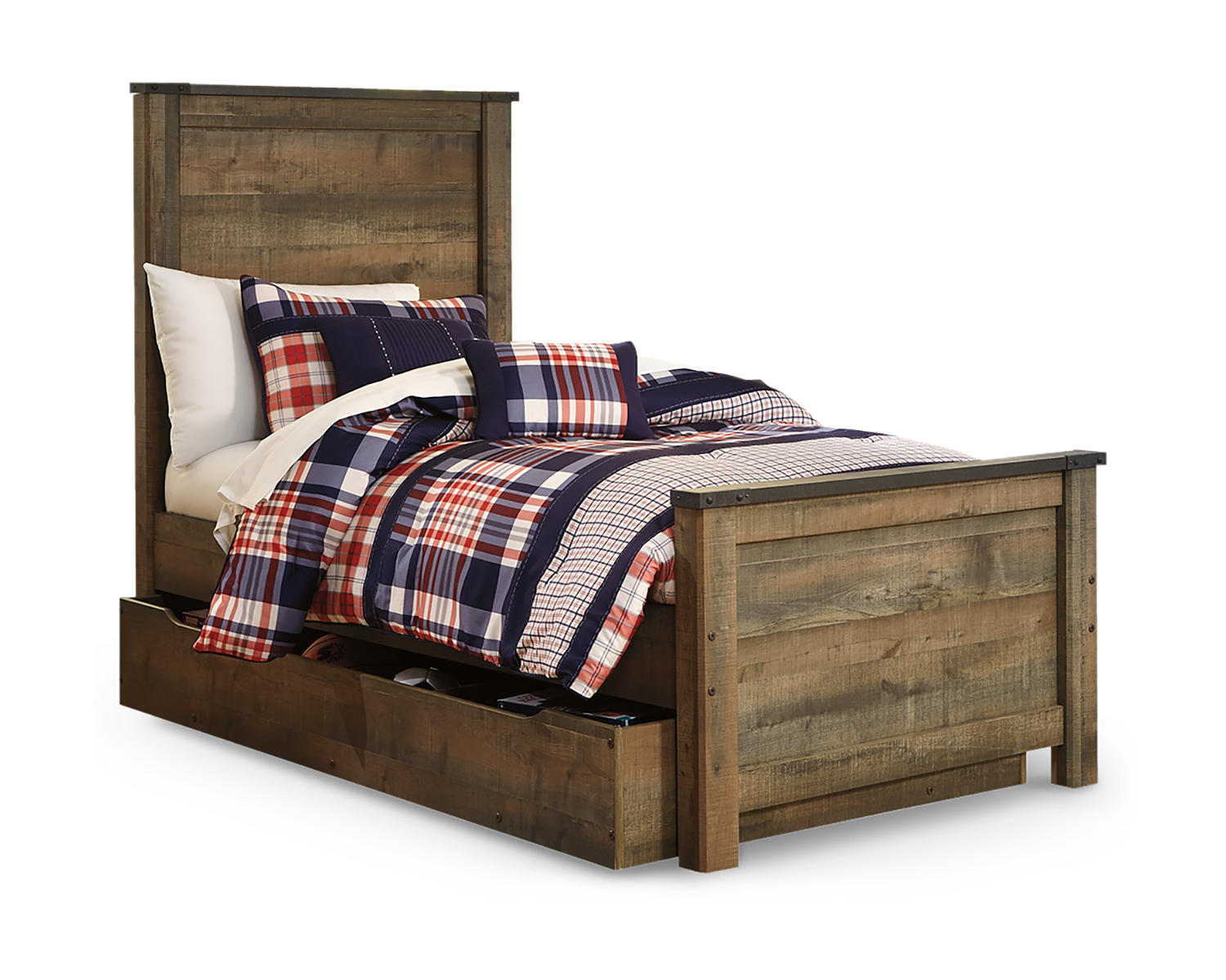 Trinell Twin Panel Bed with 1 Large Storage Drawer
