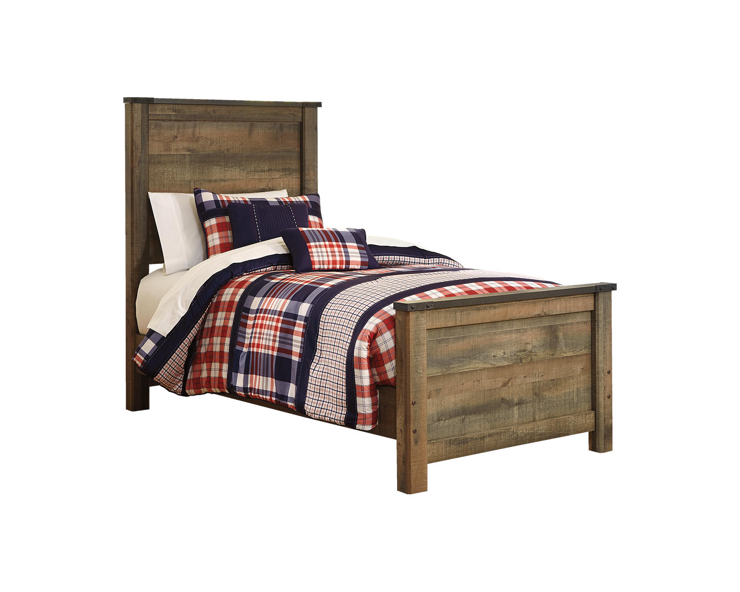Trinell Twin Panel Bed with Mirrored Dresser