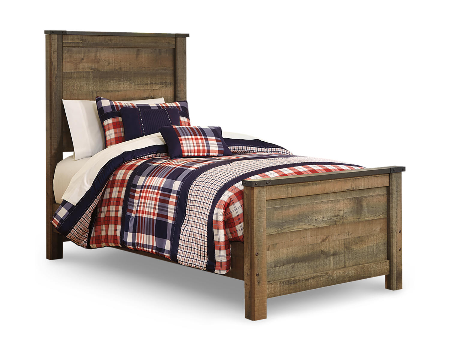 Trinell Twin Panel Bed with Mattress