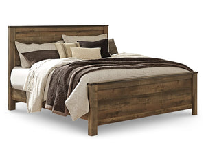Cama King Trinell con paneles, cómoda y dos mesitas de noche