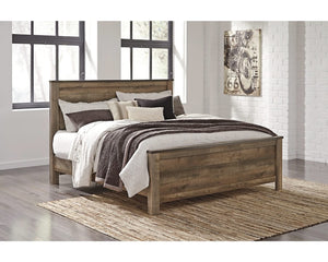 Cama King Trinell con paneles, cómoda y dos mesitas de noche