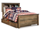 Cama con estantería completa y espacio de almacenamiento Trinell
