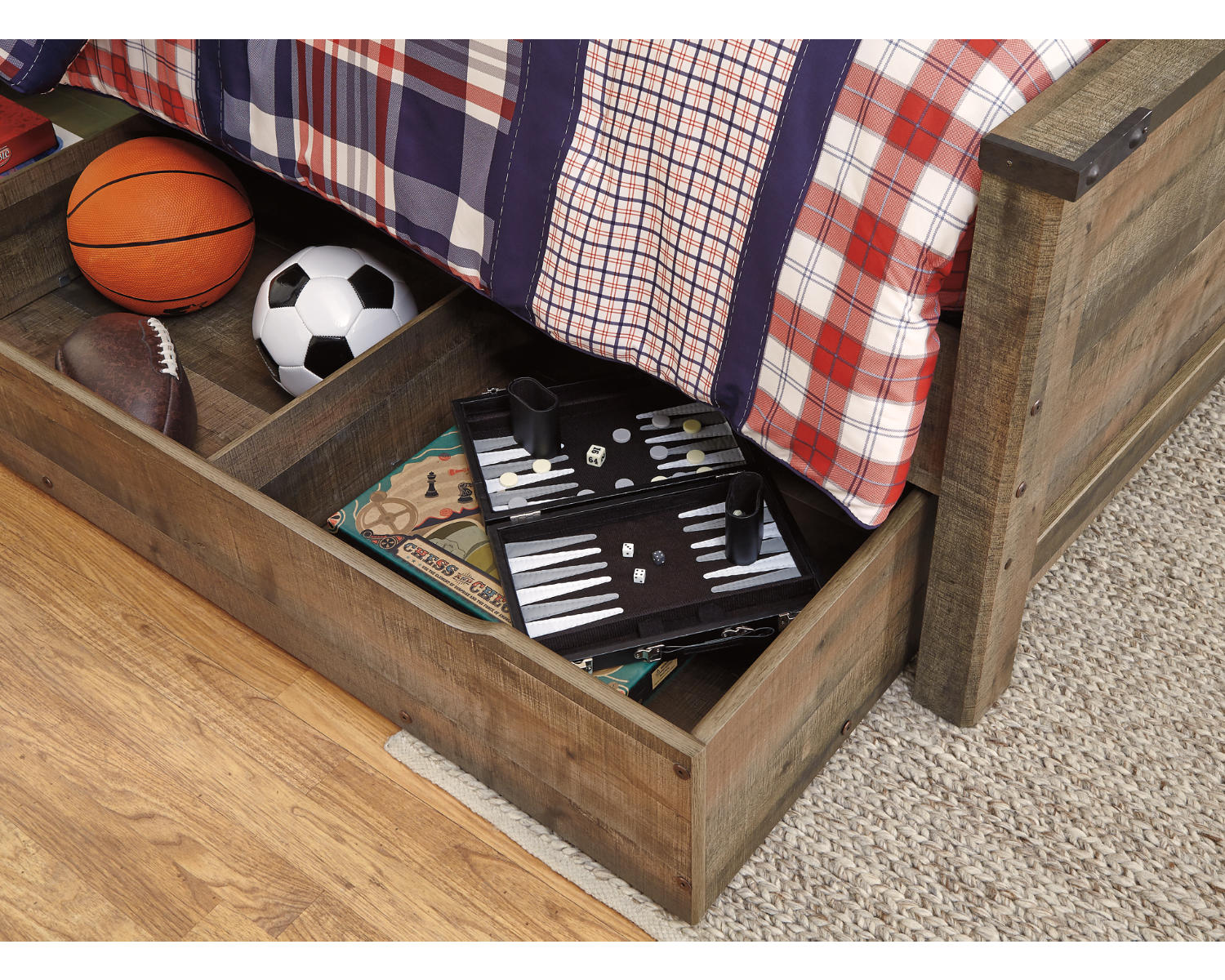 Trinell Twin Panel Bed with 1 Large Storage Drawer