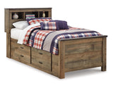Trinell Twin Bookcase Bed with 2 Storage Drawers