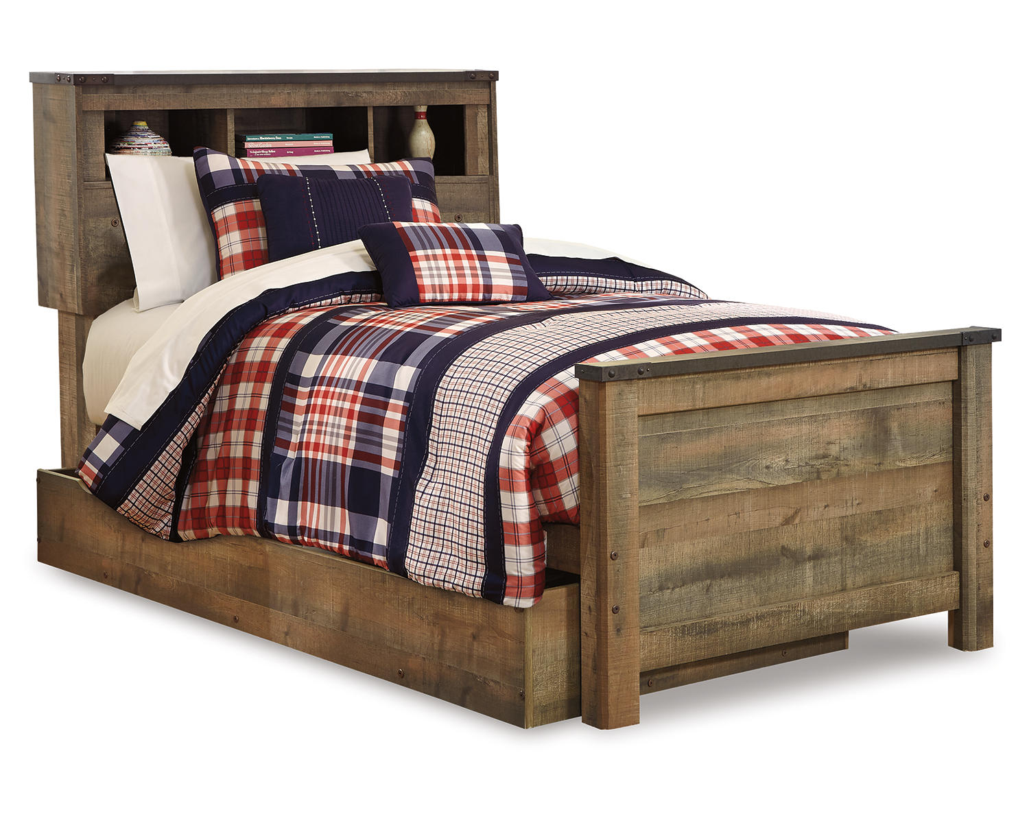 Trinell Twin Bookcase Bed with 1 Large Storage Drawer