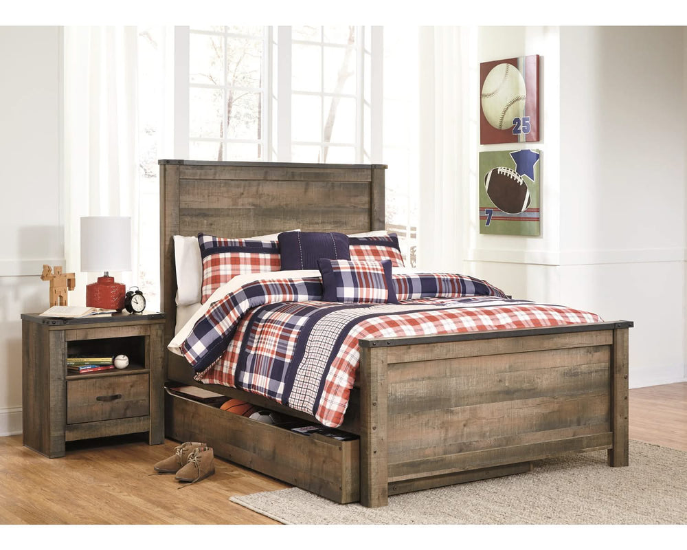 Trinell Full Panel Bed with 1 Large Storage Drawer
