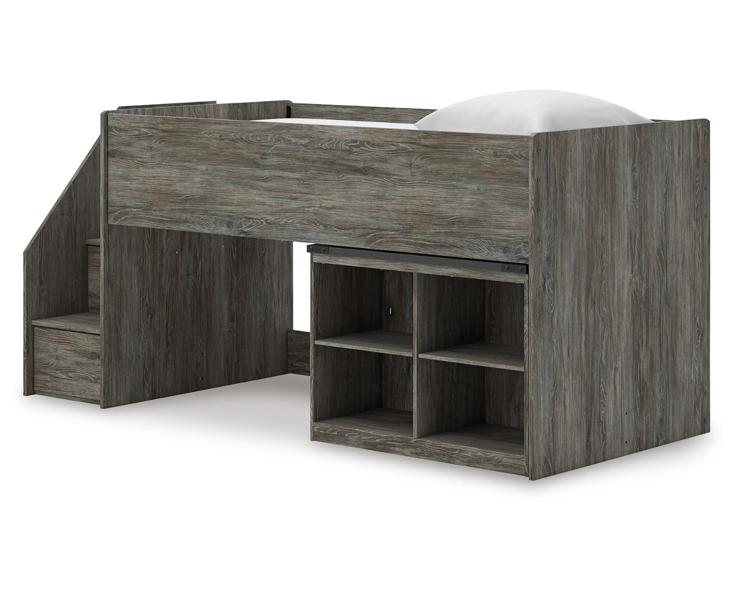 Frandern Twin Loft  Bed with Bookcase Storage