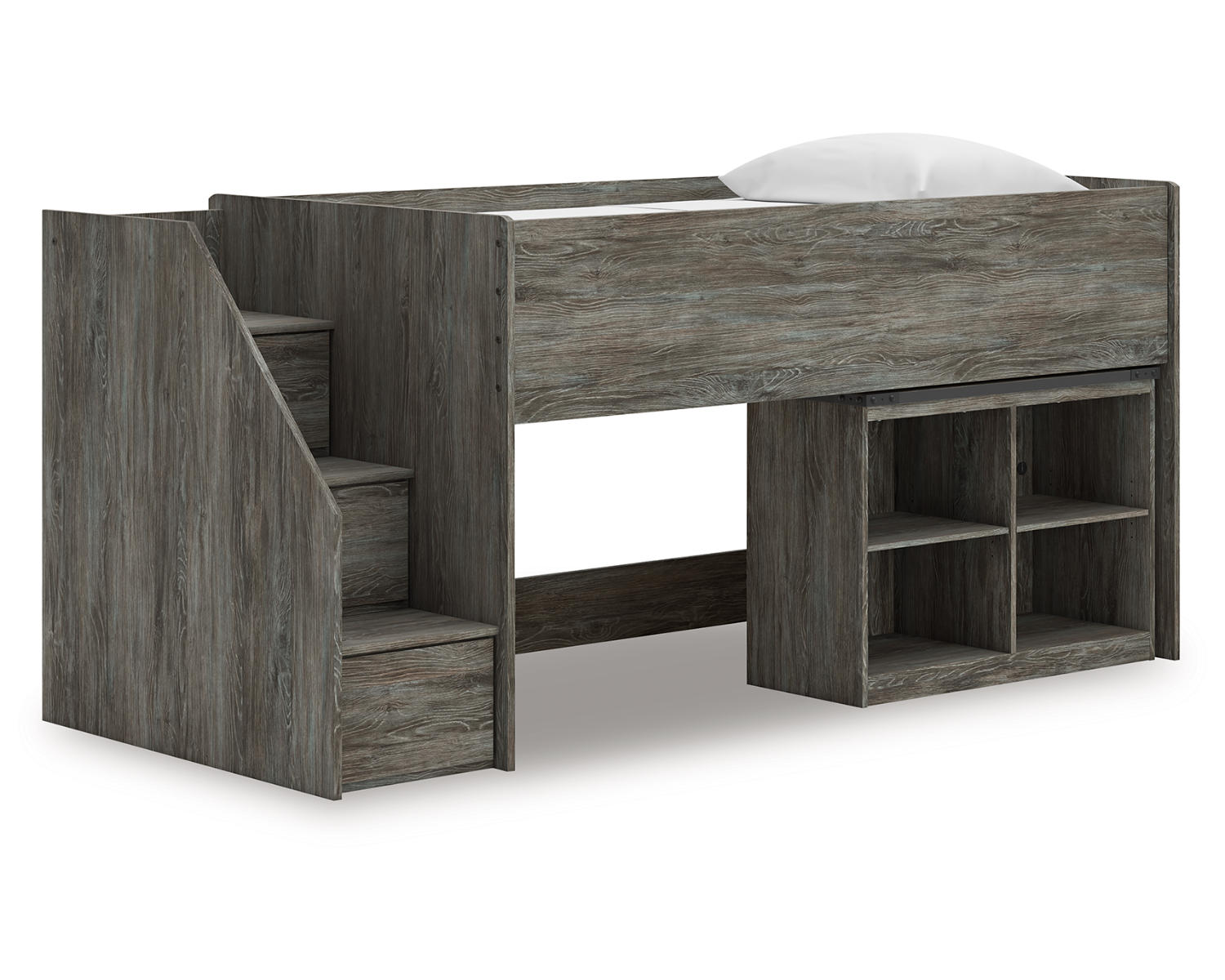 Frandern Twin Loft  Bed with Bookcase Storage