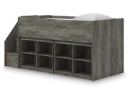 Frandern Twin Loft Bed with Bookcase Storage