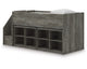 Cama alta individual Frandern con estantería