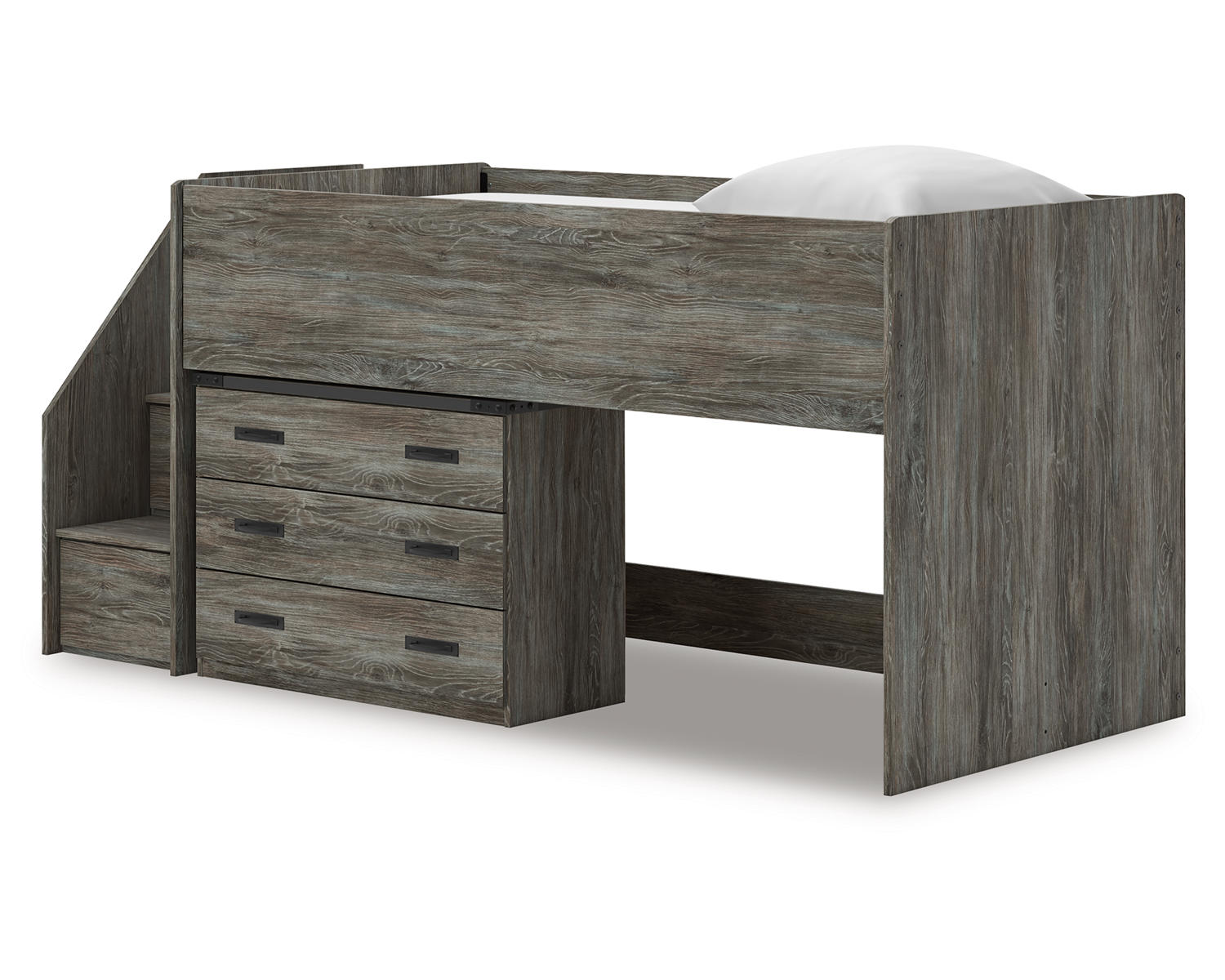 Frandern Twin Loft Bed with Drawer Storage