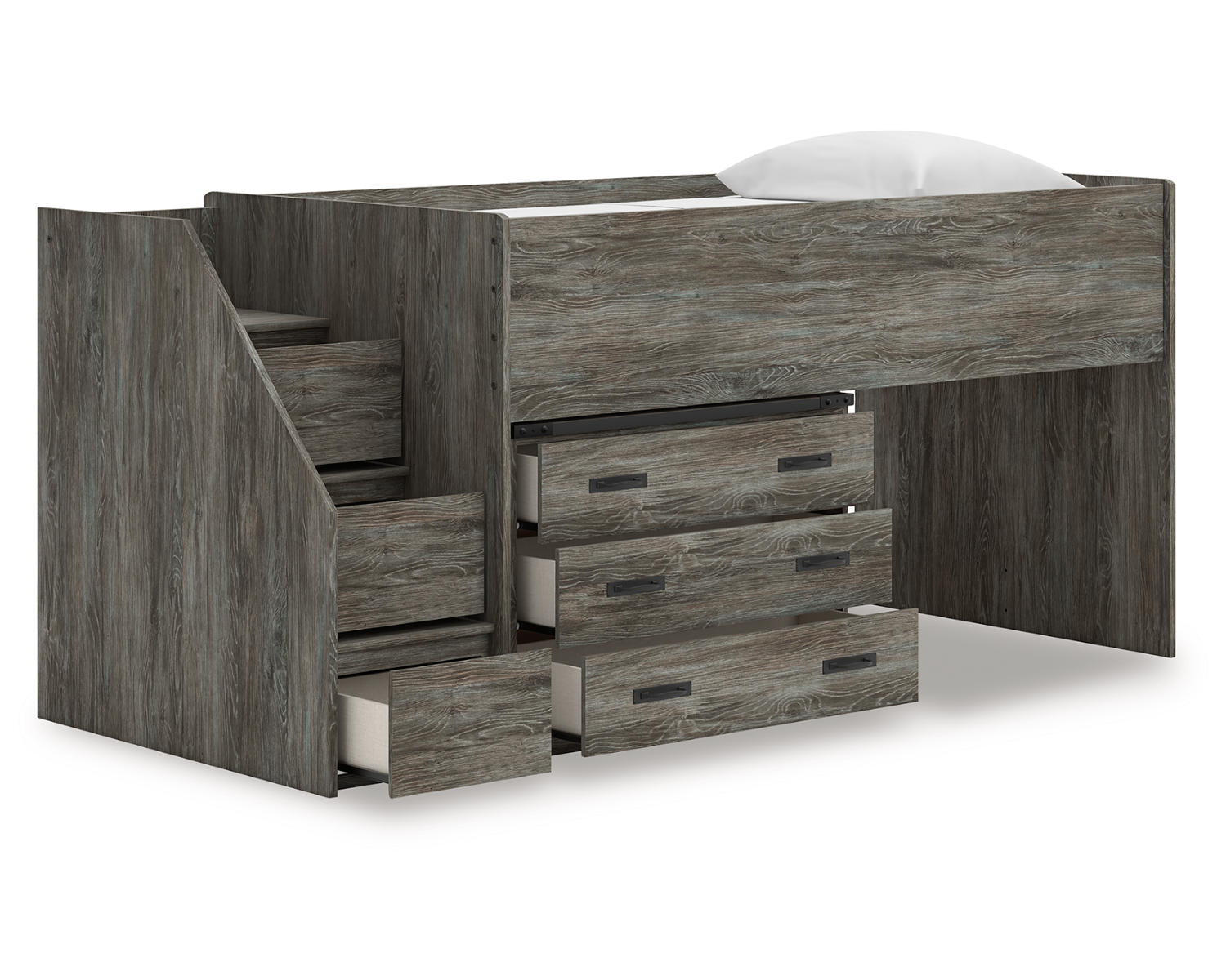 Frandern Twin Loft Bed with Drawer Storage