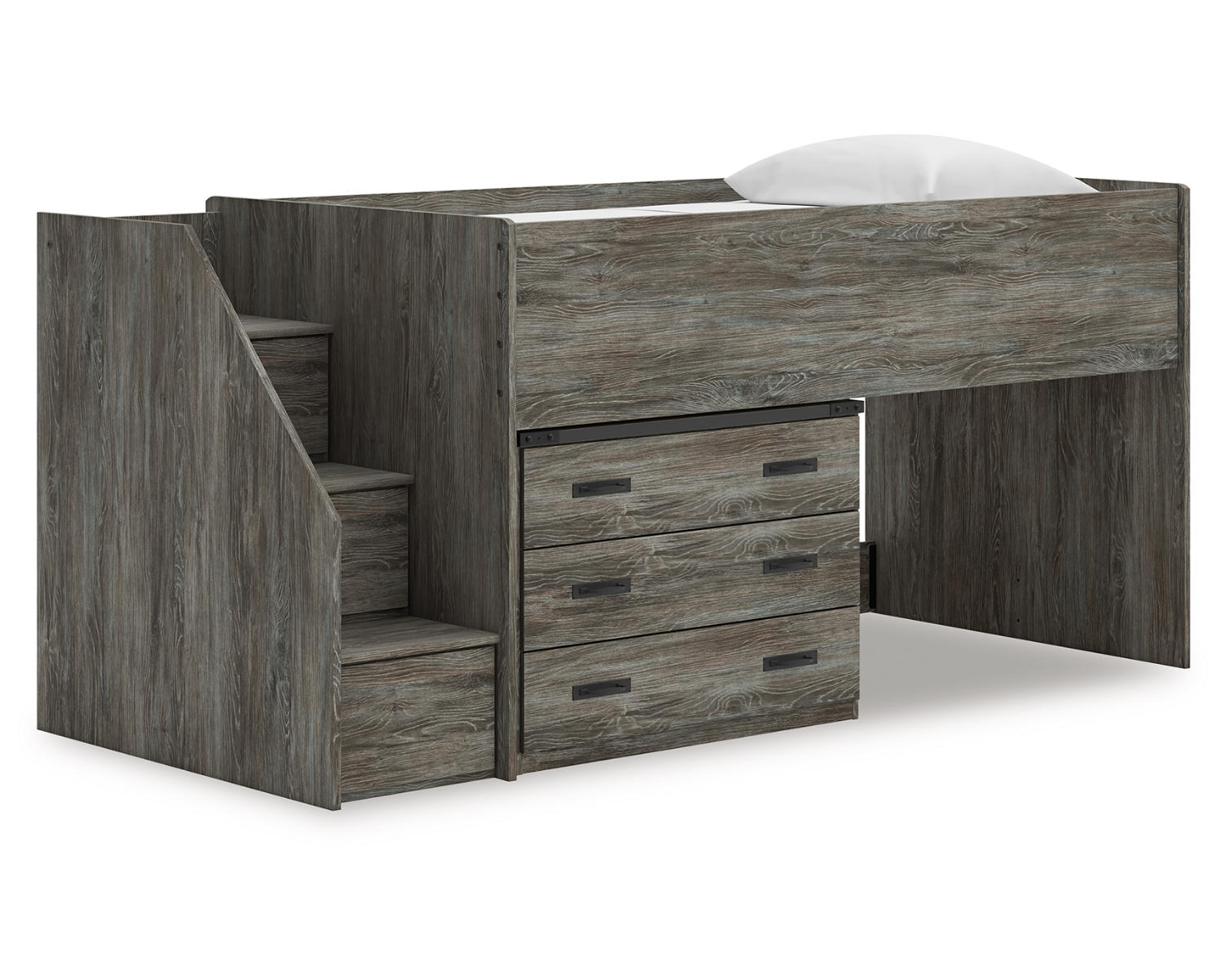 Frandern Twin Loft Bed with Drawer Storage