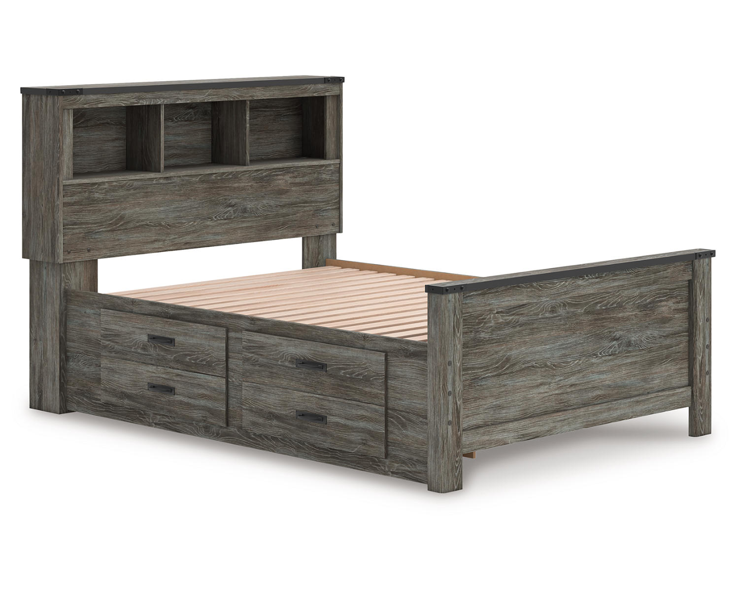 Frandern Full Bookcase Panel Bed with Storage