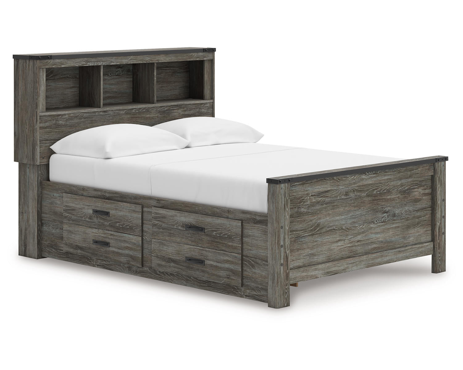 Frandern Full Bookcase Panel Bed with Storage