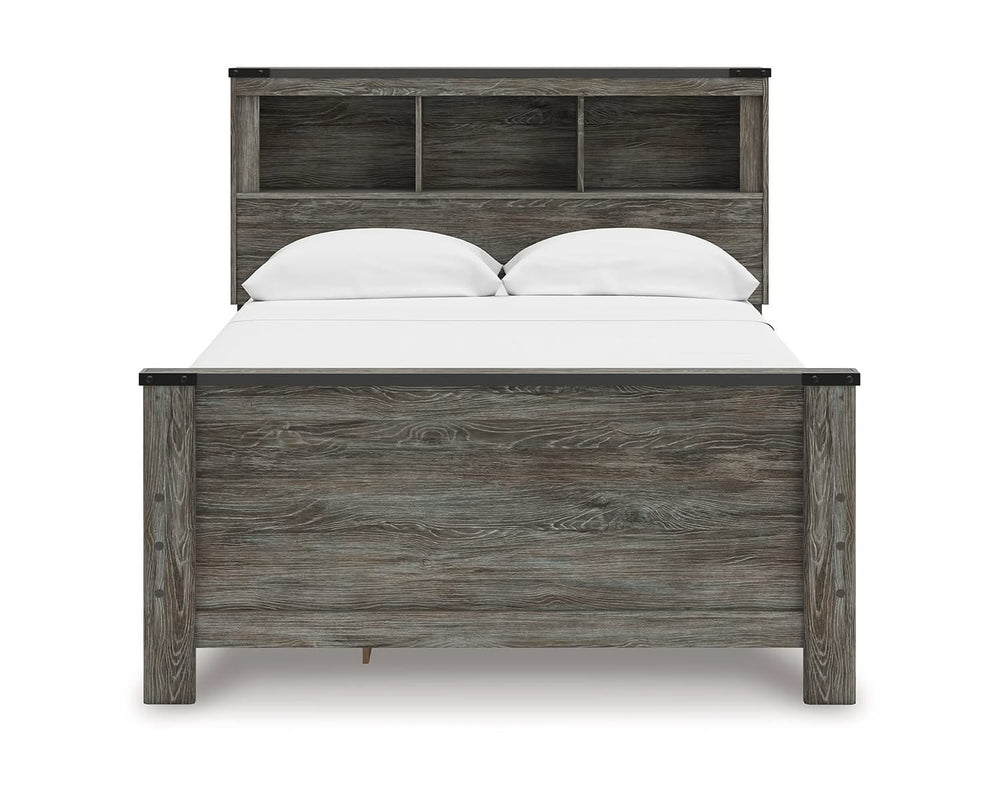 Frandern Full Bookcase Panel Bed with Storage