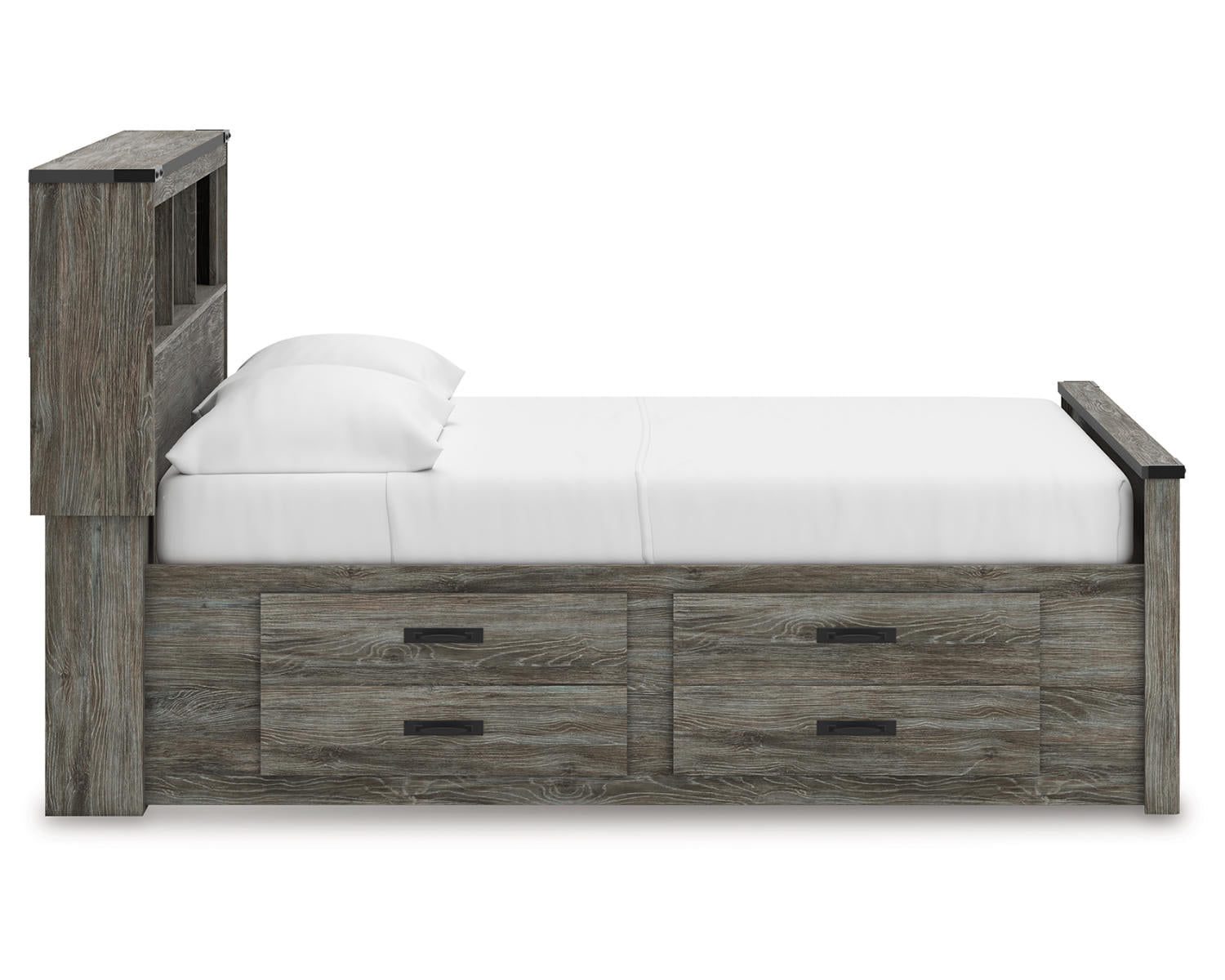 Frandern Full Bookcase Panel Bed with Storage