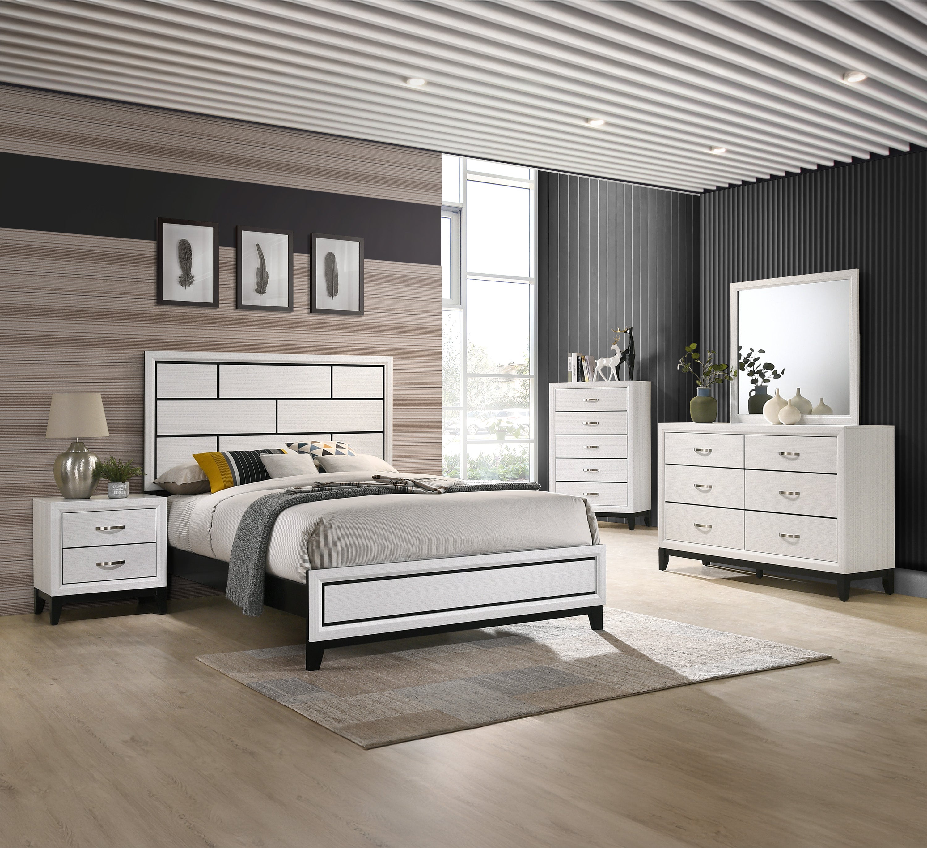 SETB4610 AKERSON CHALK QUEEN BEDROOM GROUP