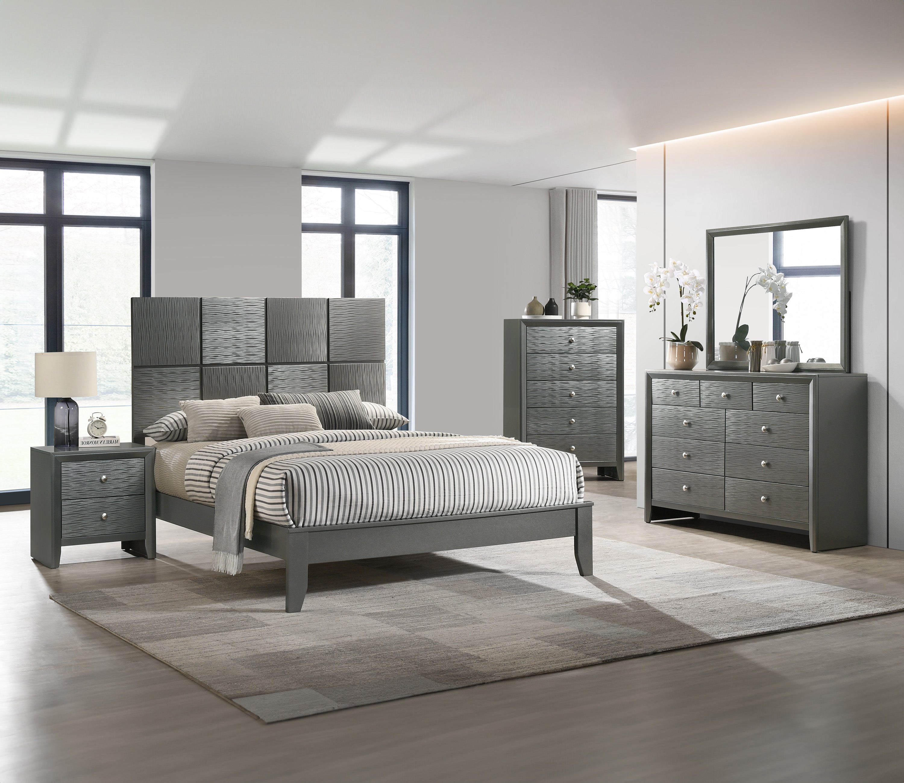 DENKER NIGHT STAND GUN METAL