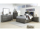 Caitbrook Full Storage Bed with Mirrored Dresser
