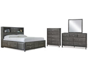 Caitbrook Queen Storage Bed, Dresser, Mirror and Chest