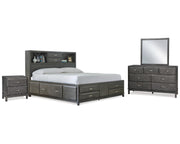 Caitbrook Queen Storage Bed, Dresser, Mirror and Nightstand
