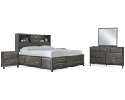 Caitbrook King Storage Bed, Dresser, Mirror and 2 Nightstands