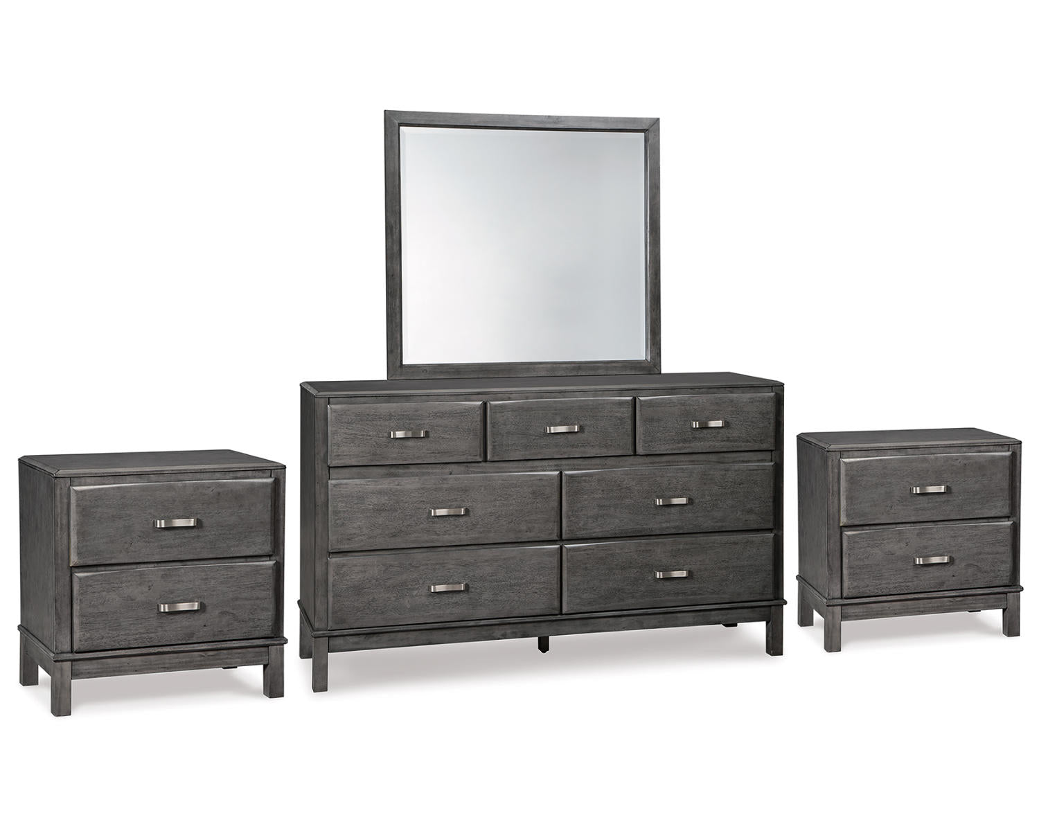 Caitbrook Dresser, Mirror and 2 Nightstands