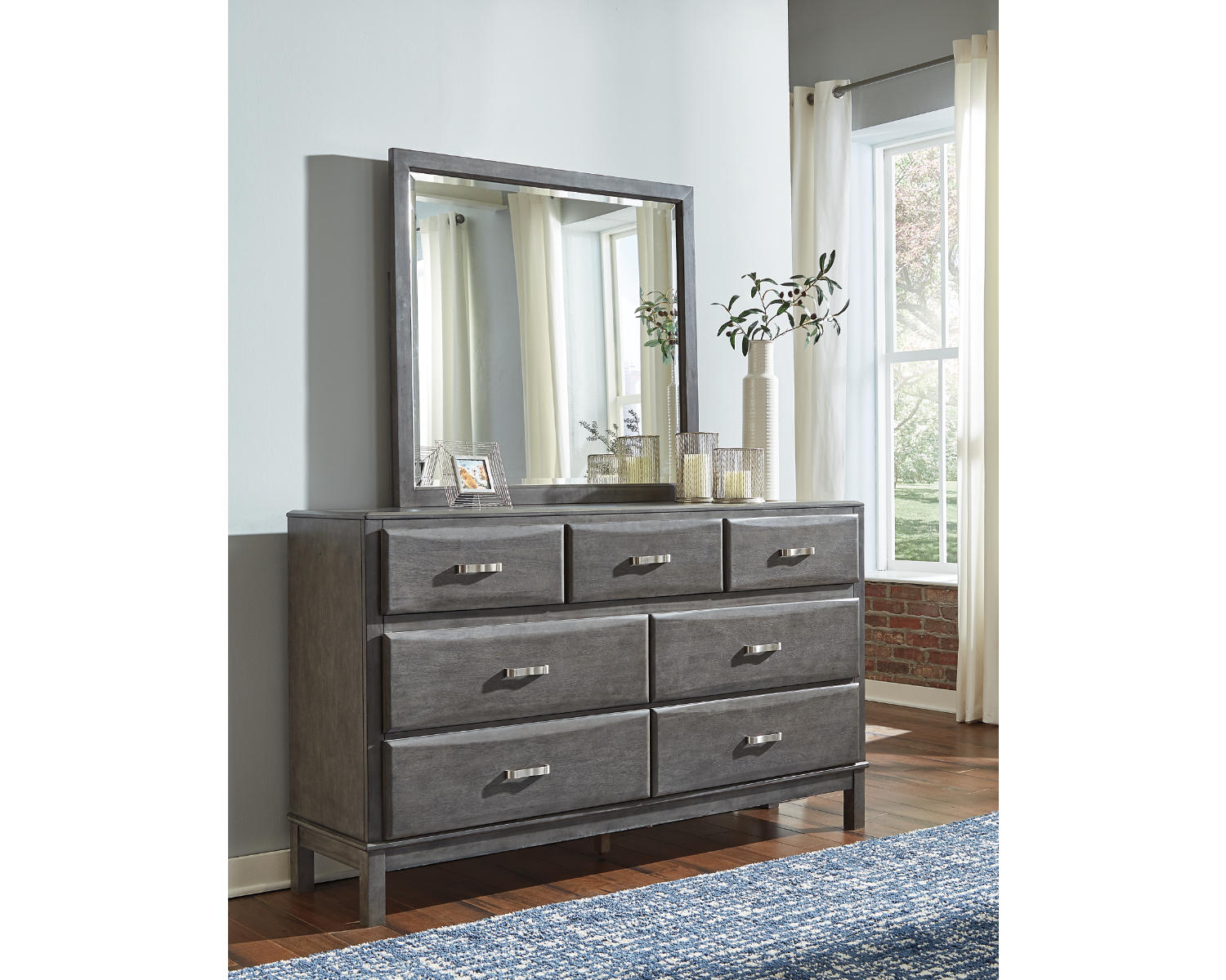 Caitbrook Full Storage Bed, Dresser, Mirror and Nightstand