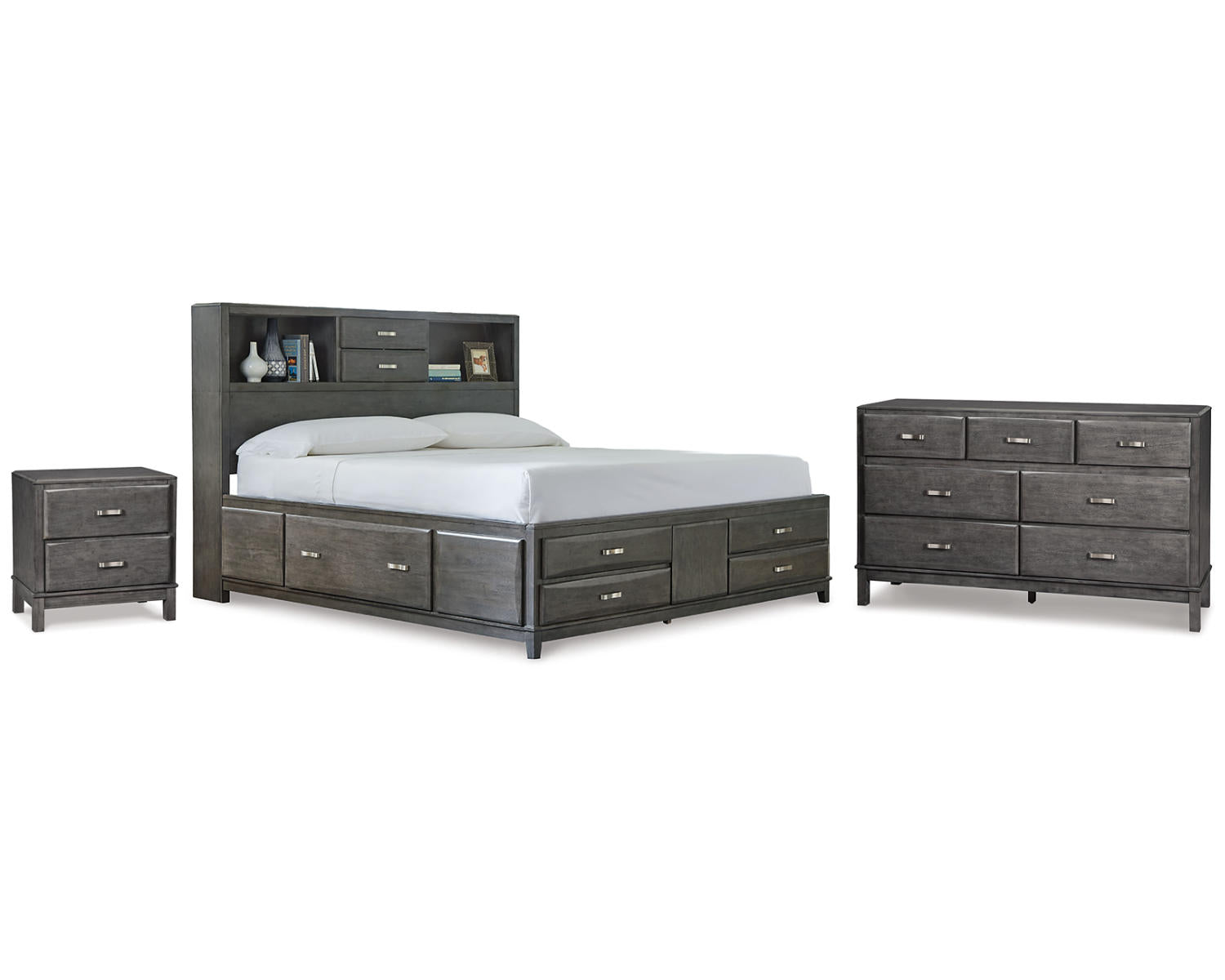 Caitbrook Queen Storage Bed, Dresser and Nightstand