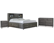 Caitbrook Queen Storage Bed, Dresser and 2 Nightstands
