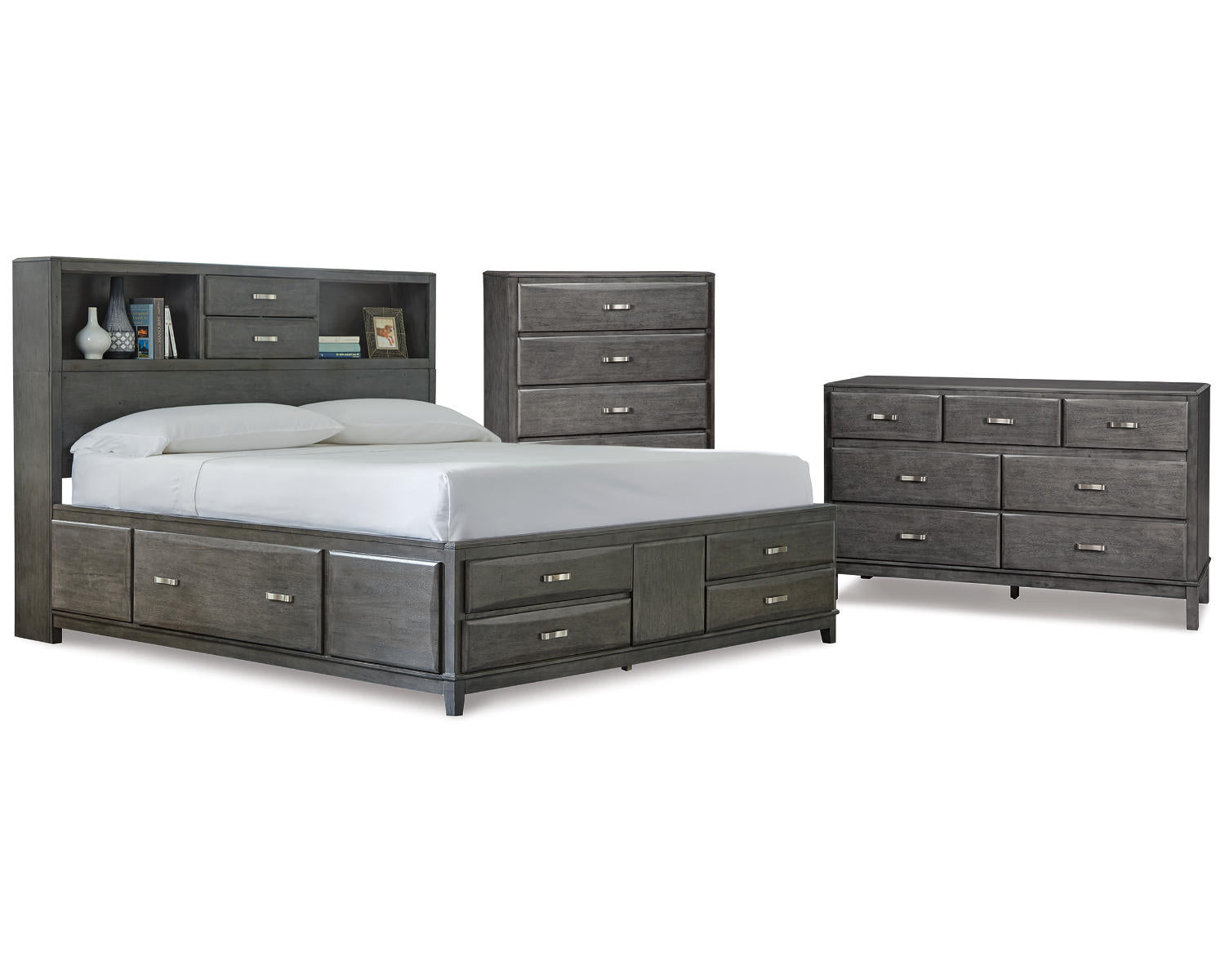 Caitbrook Queen Storage Bed, Dresser and Chest