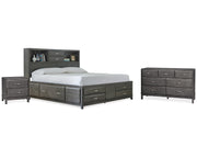 Caitbrook King Storage Bed, Dresser and Nightstand