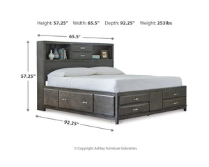 Caitbrook Queen Storage Bed, 2 Chests and 2 Nightstands