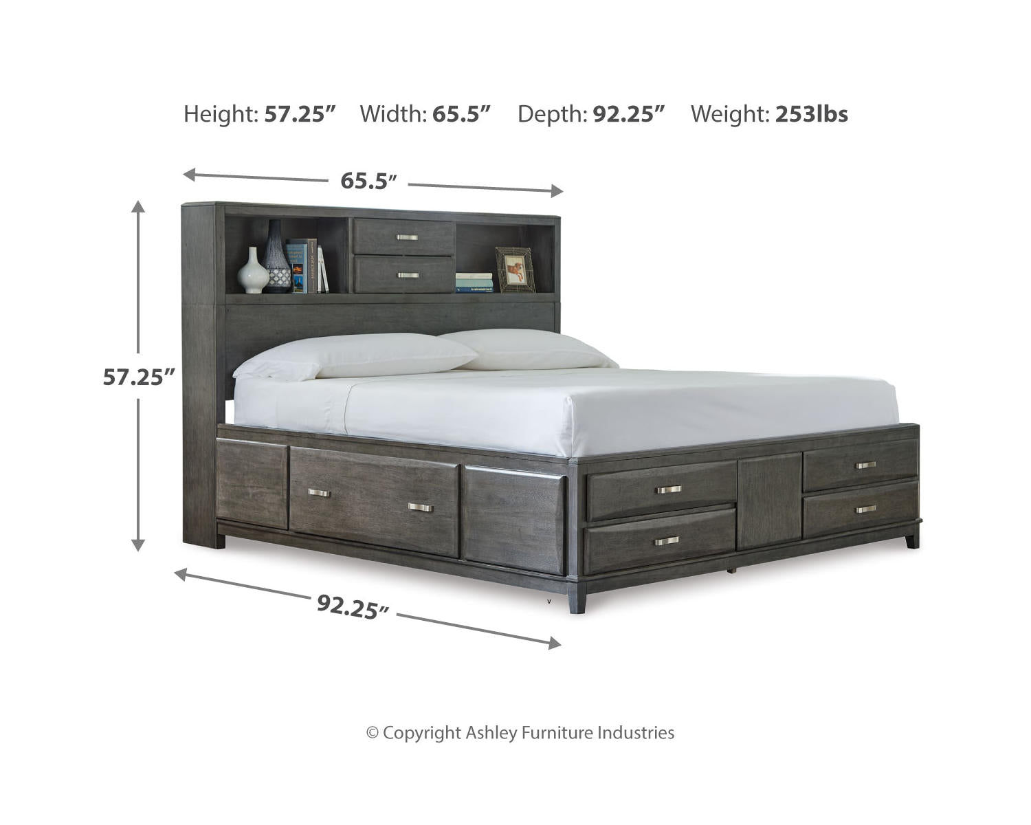 Caitbrook Queen Storage Bed, Dresser, Mirror, Chest and 2 Nightstands