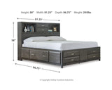 Caitbrook California King Storage Bed, Dresser, Mirror and Chest