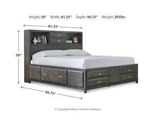 Caitbrook California King Storage Bed, Dresser, Mirror and Chest