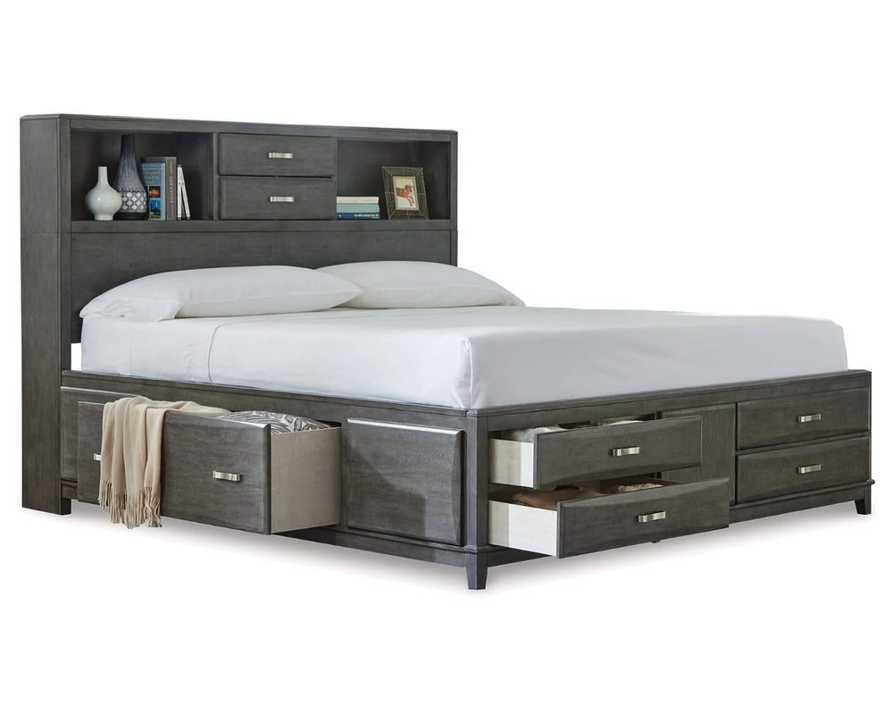 Caitbrook Queen Storage Bed, 2 Chests and 2 Nightstands