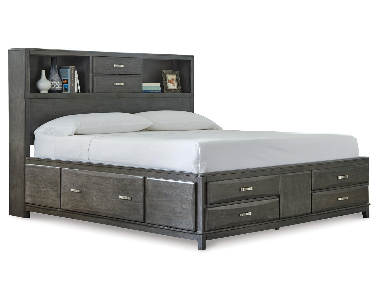 Caitbrook King Storage Bed, Dresser, Mirror and Nightstand