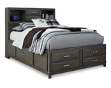 Caitbrook Full Storage Bed with Mirrored Dresser