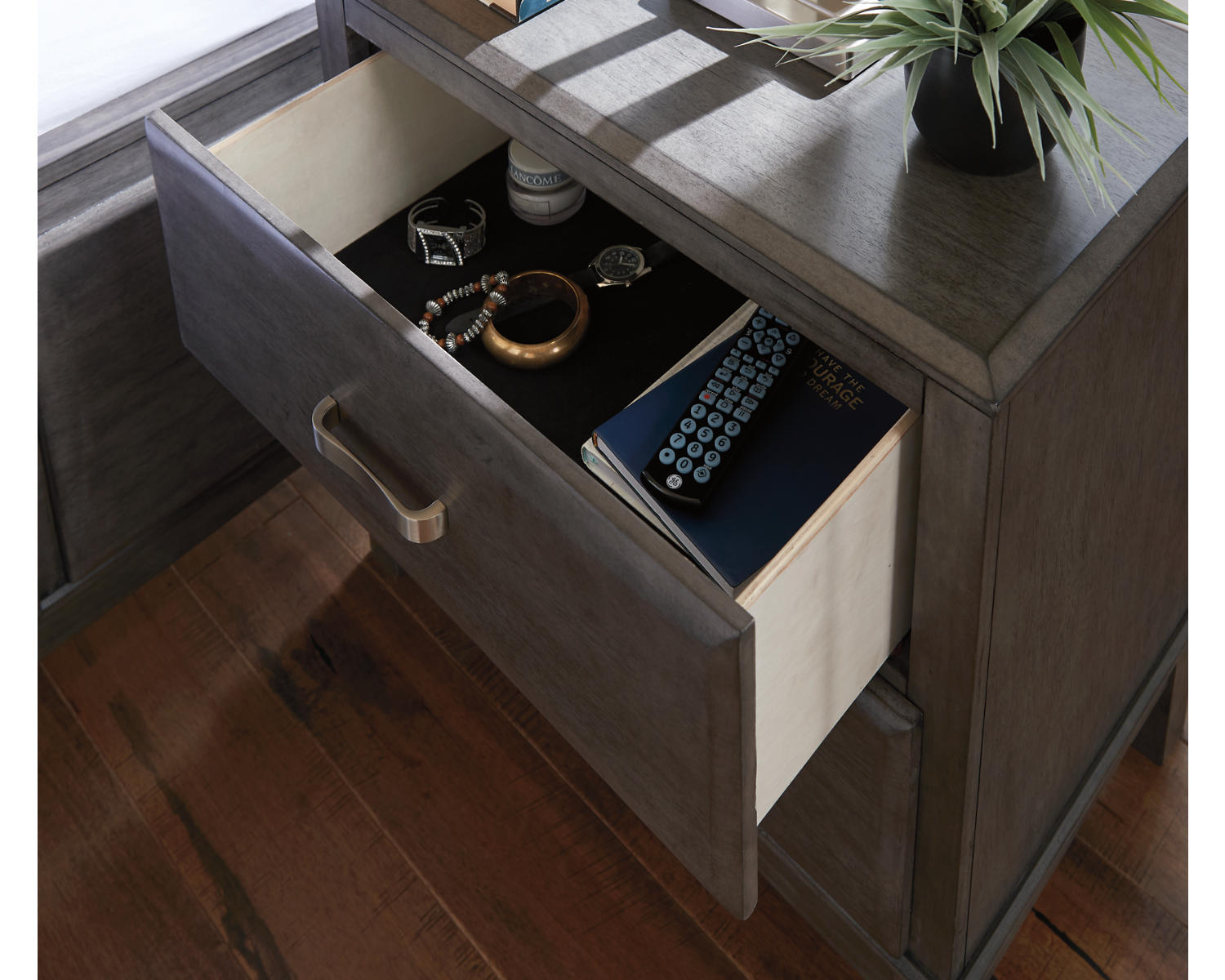 Caitbrook Queen Storage Bed, Dresser, Mirror, Chest and Nightstand